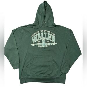 Morgan Wallen Hoodie Sweatshirt Size XL Green One Night at a Time World Tour